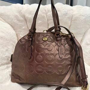 Coach Bronze Metallic Peyton Op Art Domes Satchel